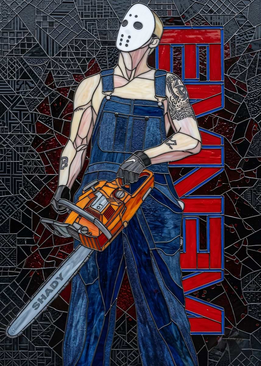 Stained Glass Eminem Art' Poster, picture, metal print, paint by