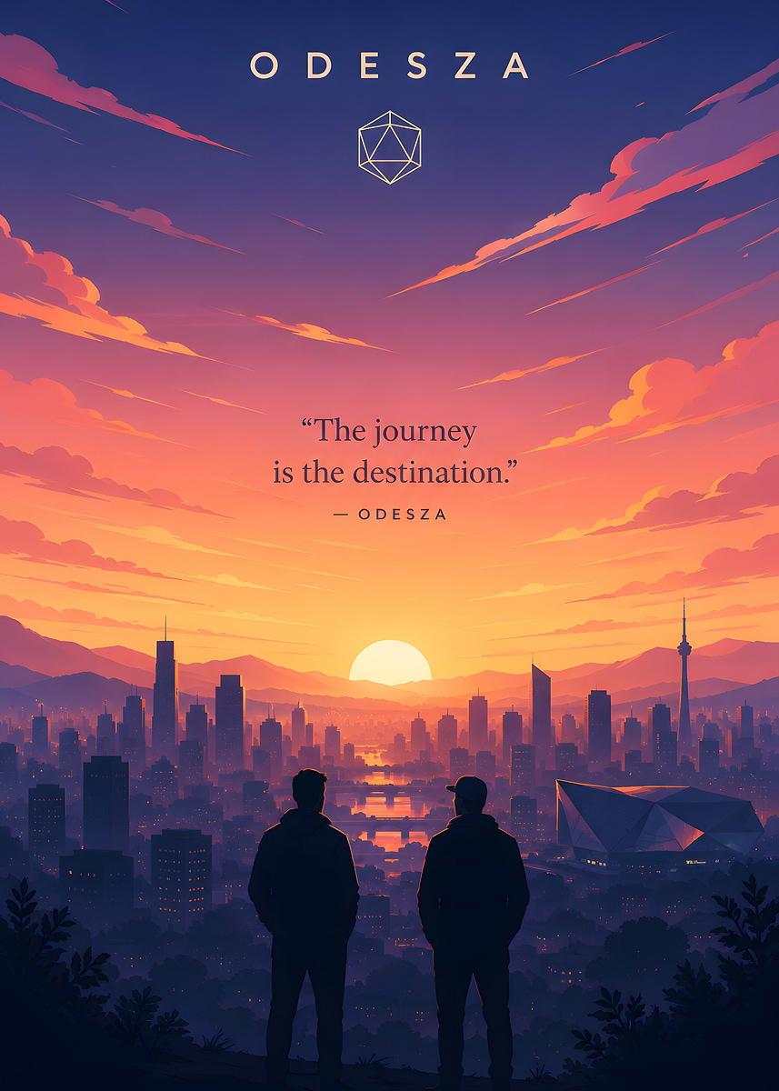 HIGHLIGHTS アートポスター Odesza City Sunset' Poster, picture, metal print, paint by Dicky