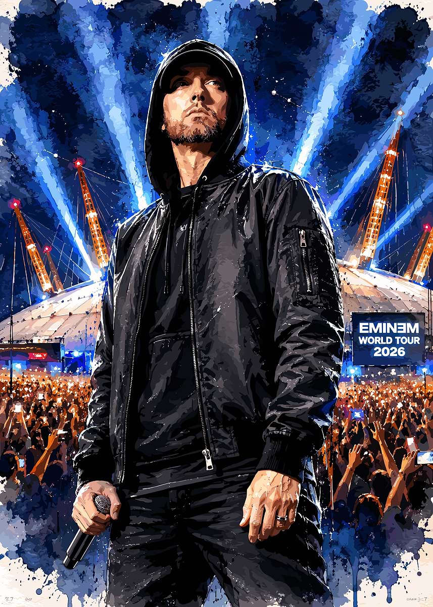 Eminem World Tour 2026 Poster' Poster, picture, metal print, paint
