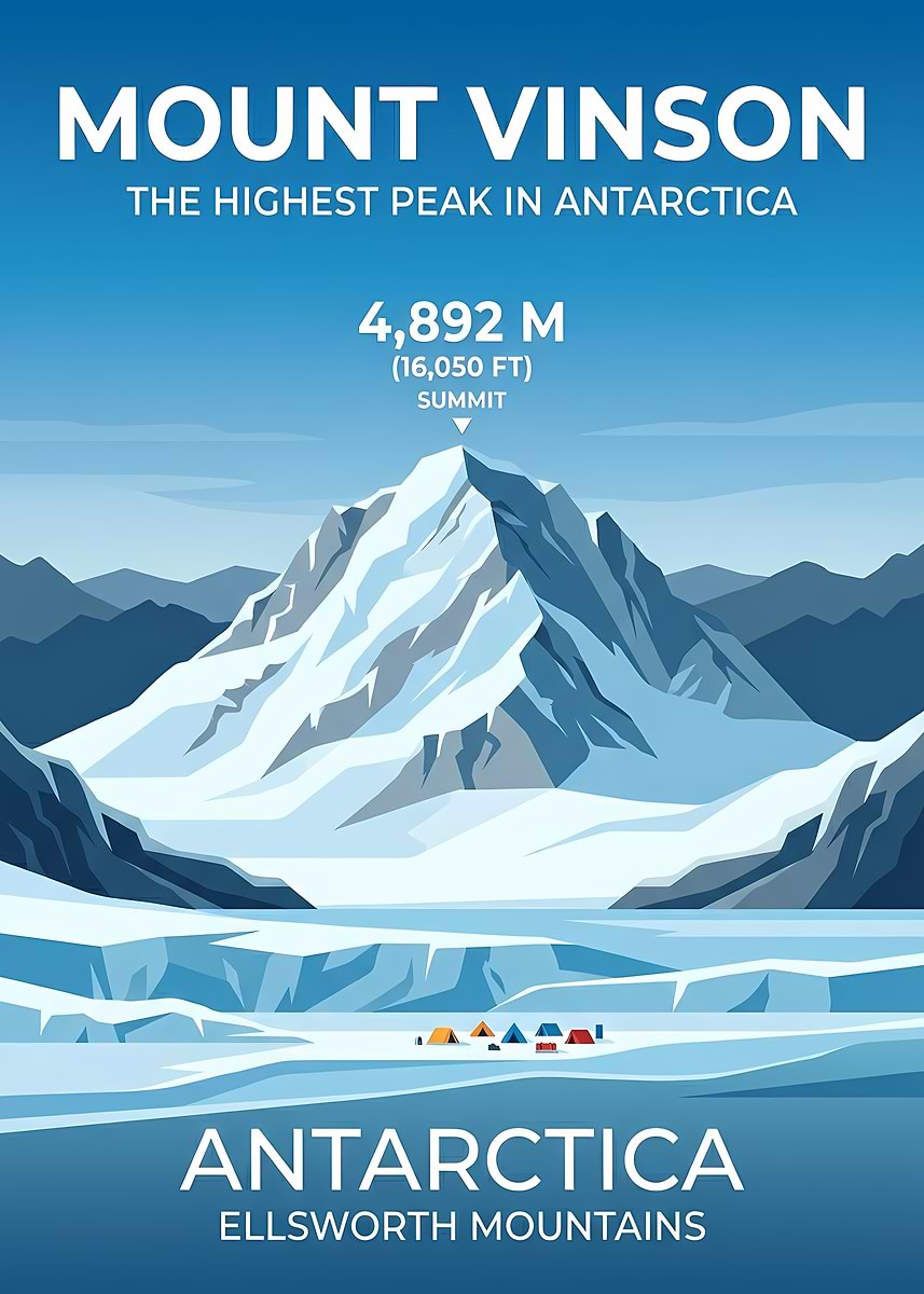 Mount Vinson Antarctica Poster' Poster, picture, metal print