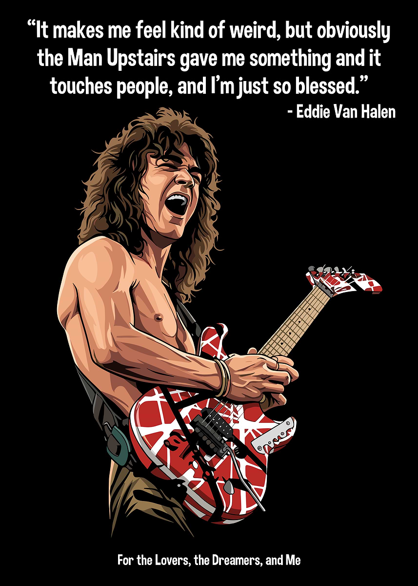 Fanth 'Eddie Van Halen Playing Guitar' Poster, picture, metal print, paint by ...
