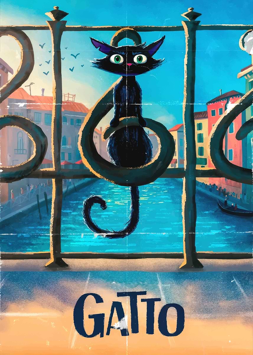 Gatto Movie' Poster, picture, metal print, paint by Pictura | Displate