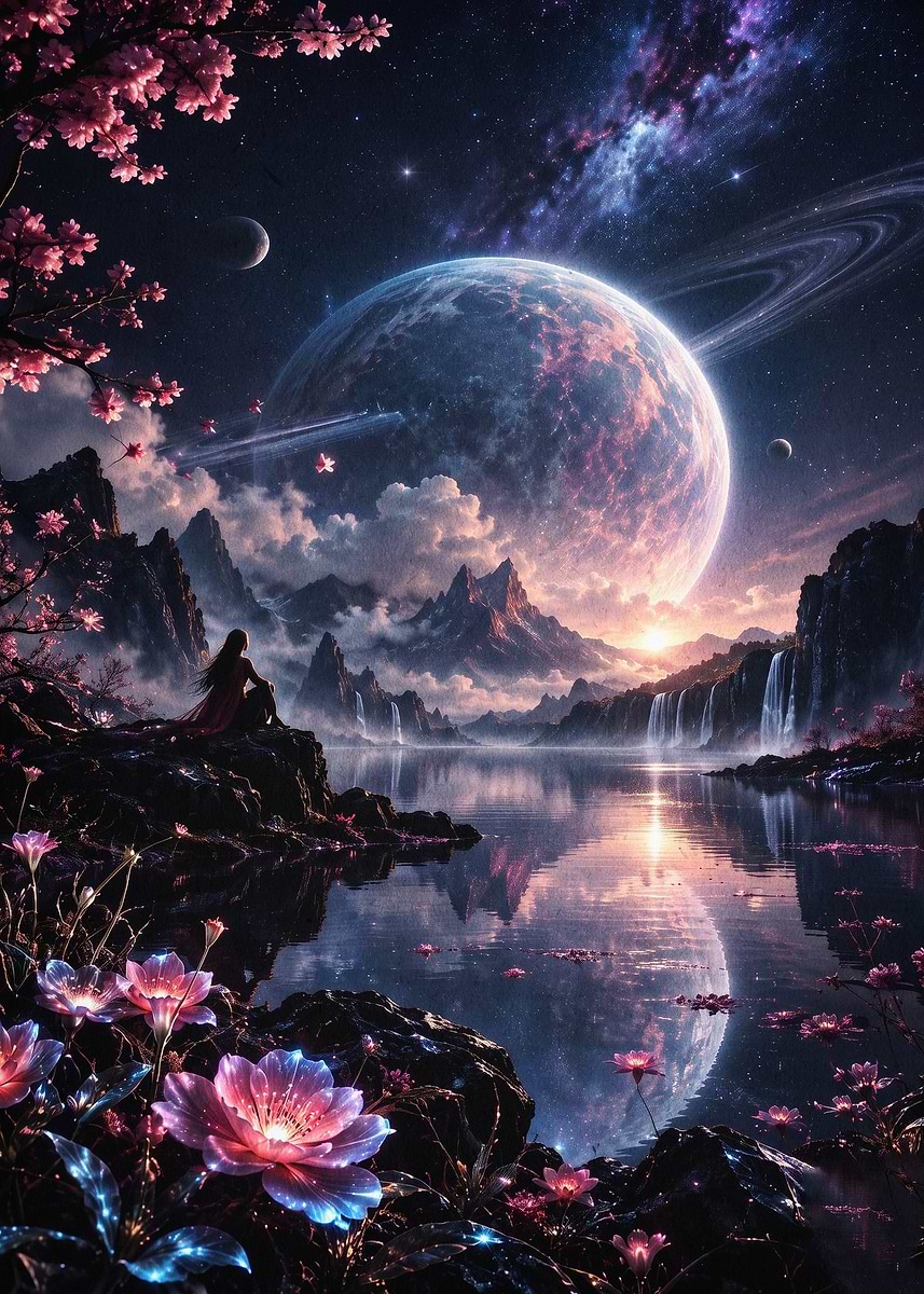 Cosmic Planet Fantasy Landscape