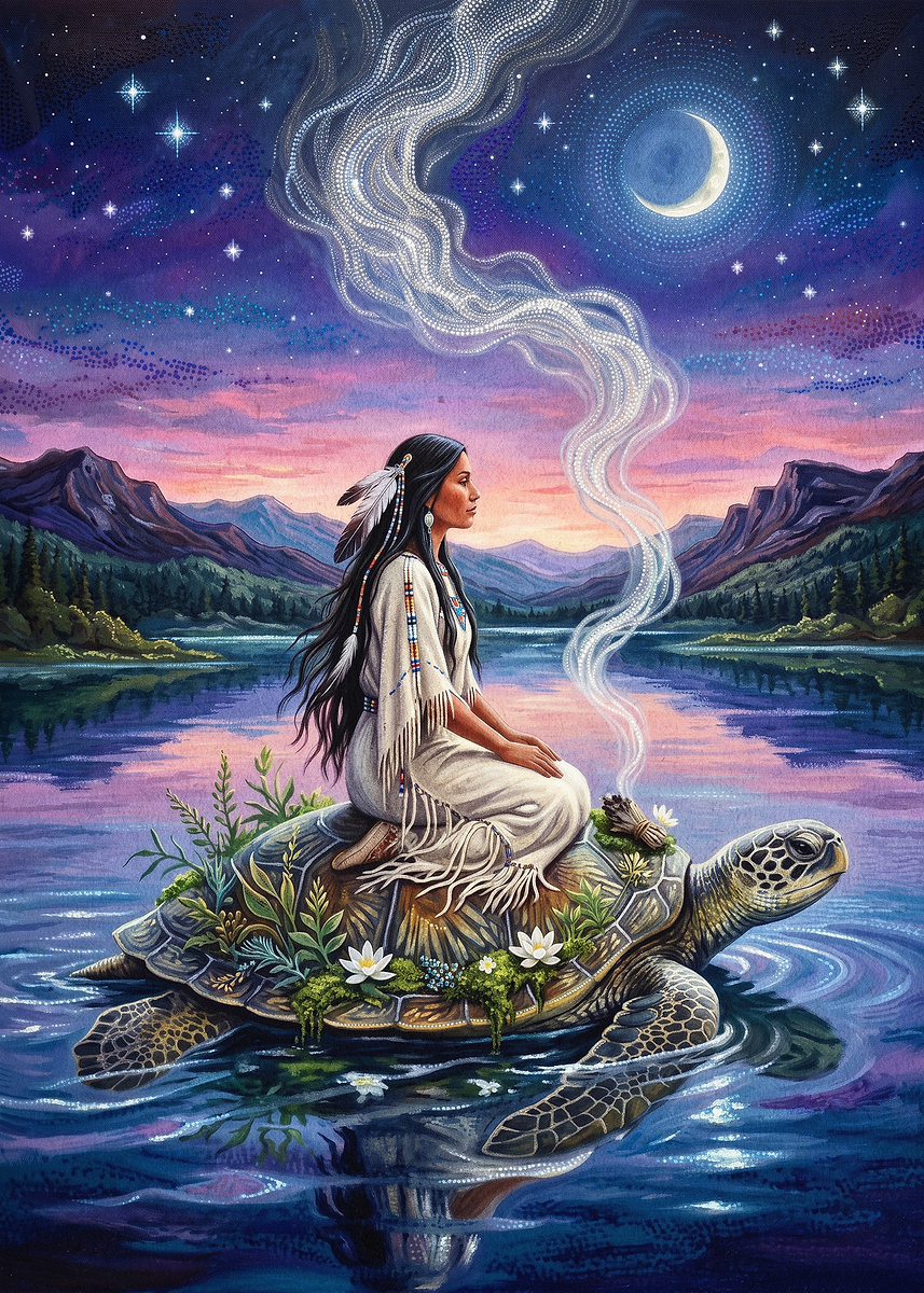 Celestial Turtle Spirit Art Poster, Picture & Metal Print – Mythology ...