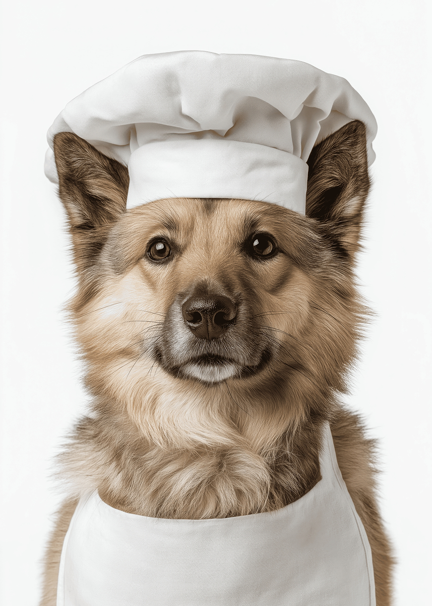 Norwegian Buhund Dog Wearing Chef Hat and Apron Poster, Picture & Metal ...