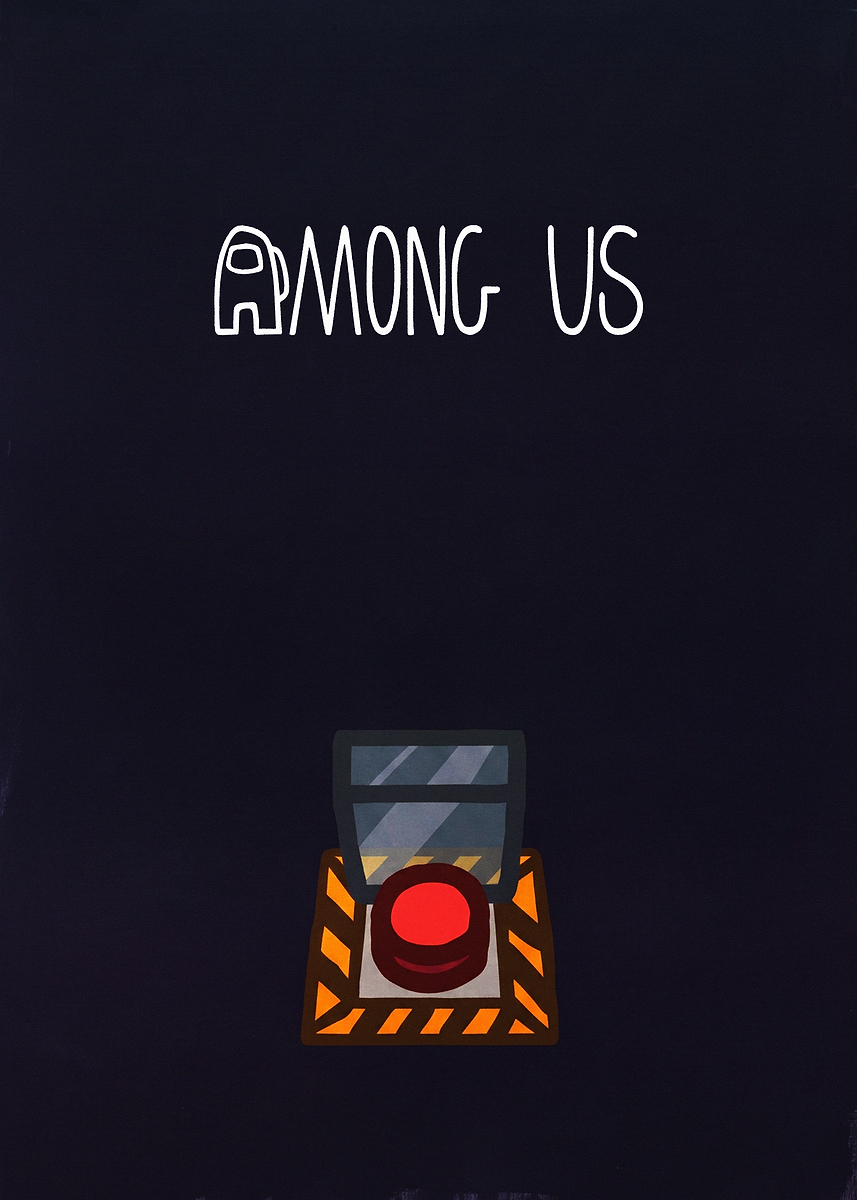 Among Us Emergency Meeting Button Poster Poster, Picture & Metal Print ...