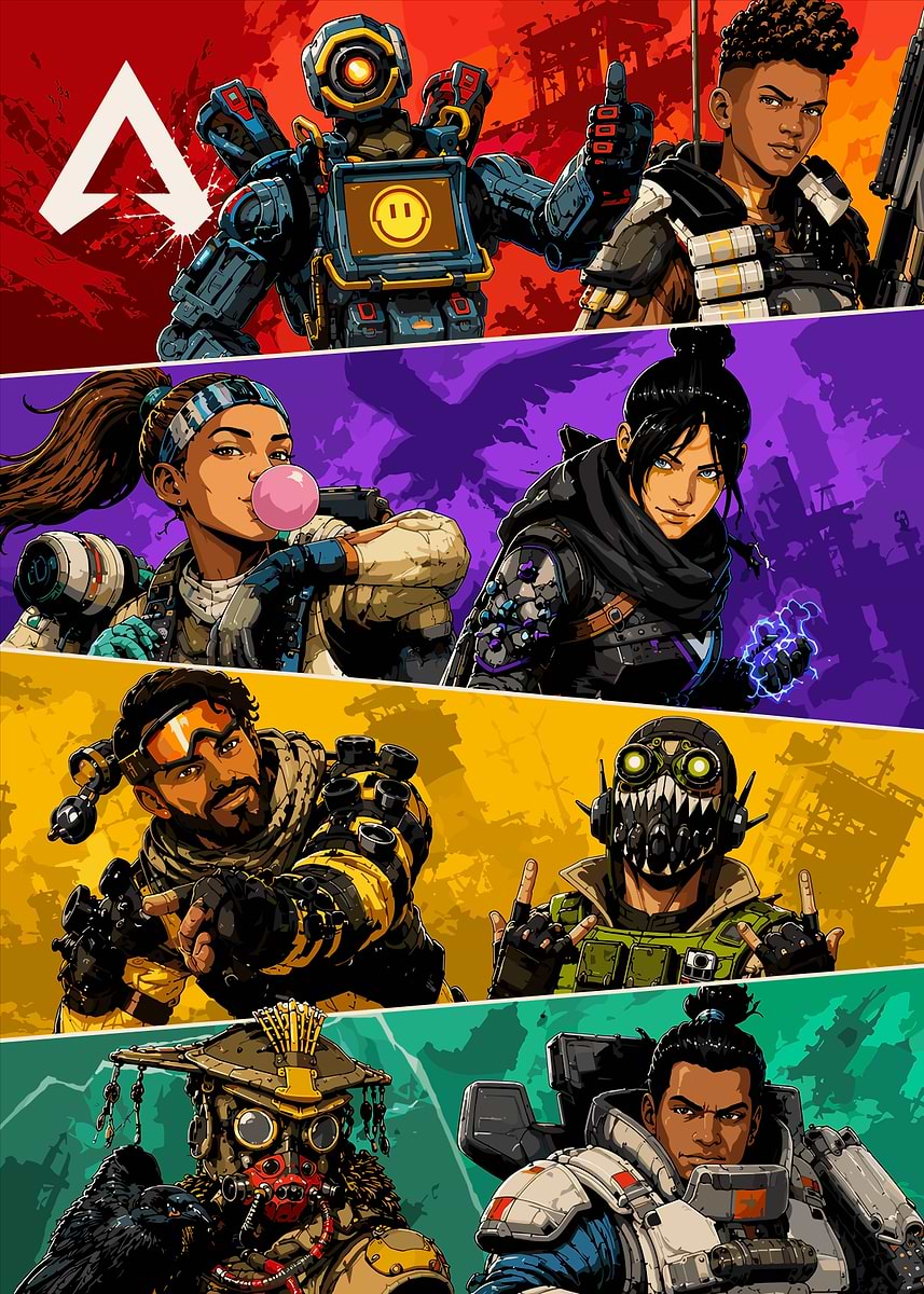 Hero Roster Apex Apex Legends Character Roster Poster Poster, Picture & Metal Print ...