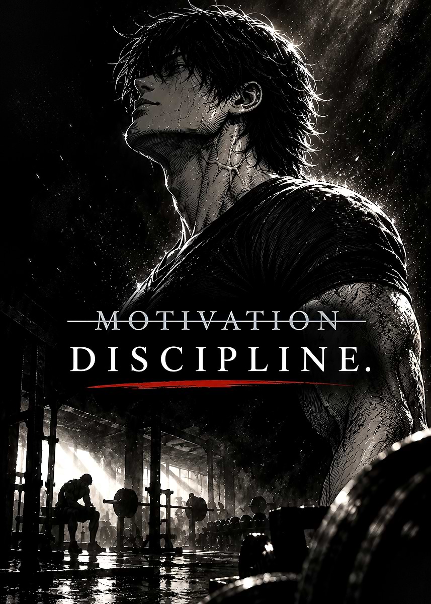 Motivation and Discipline Gym Poster Poster, Picture & Metal Print ...