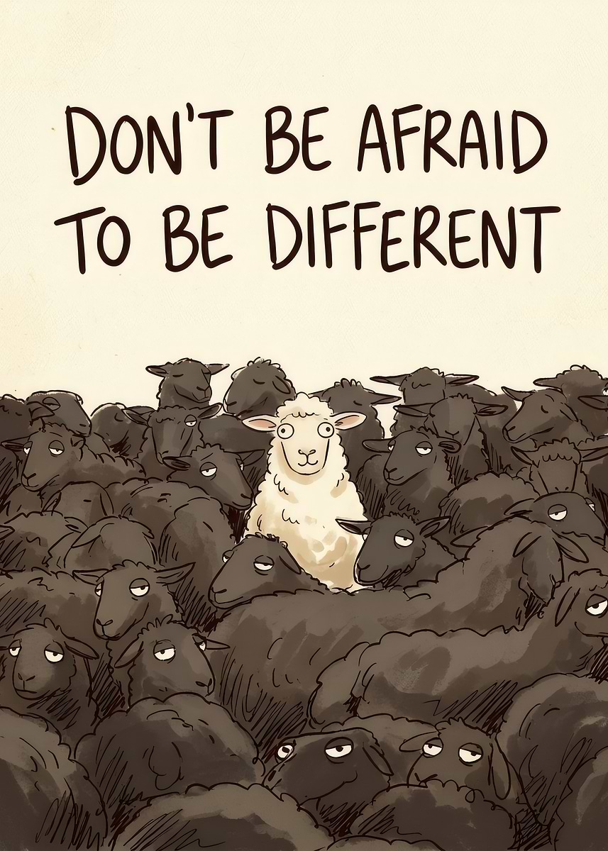 Don't Be Afraid To Be Different Poster, Picture & Metal Print ...