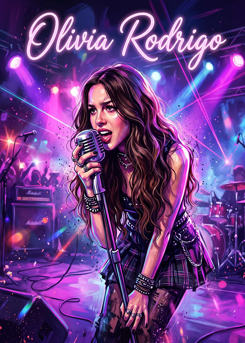 Poster Picture Olivia Rodrigo Concert Performance Art Poster, Picture & Metal Print ...