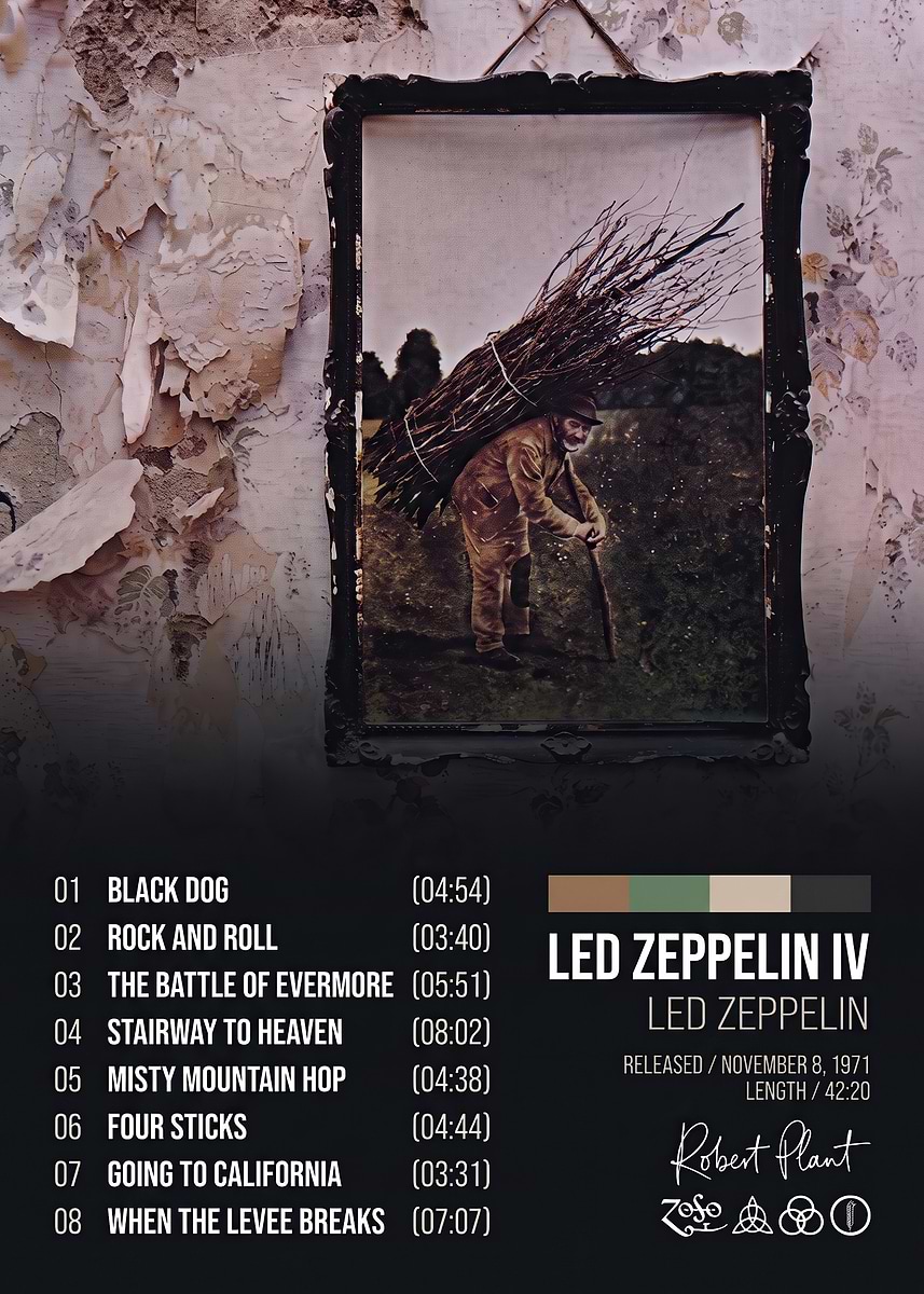Led Zeppelin IV Album Poster Poster, Picture & Metal Print – Classic ...