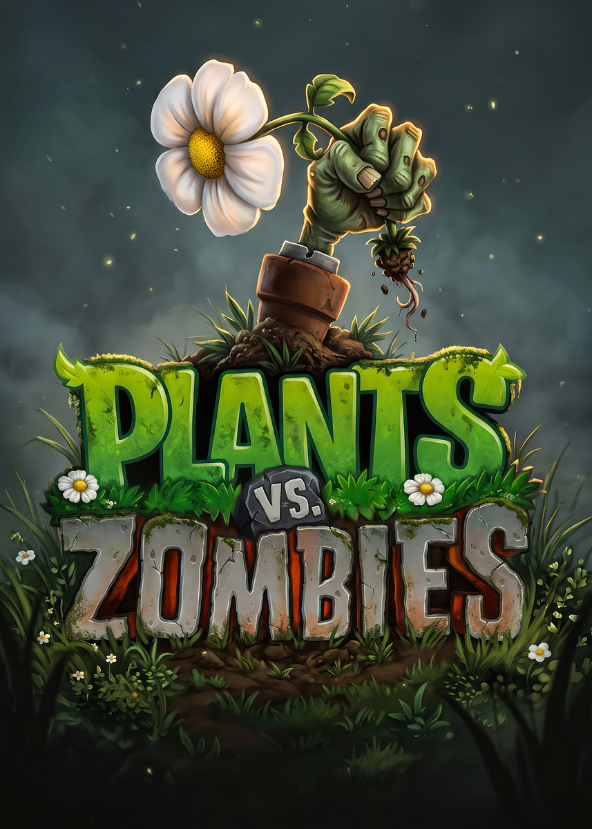 Poster Picture Plants vs. Zombies Game Logo Poster, Picture & Metal Print – Video Game ...