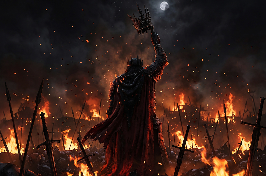 Dark Fantasy King on Battlefield