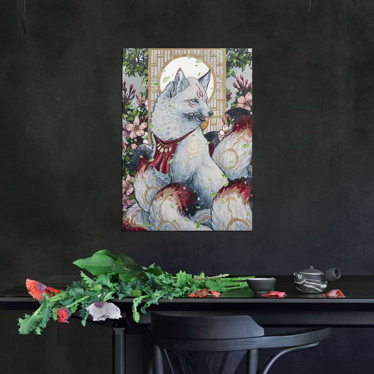 White Kitsune metal poster - Limited Edition | Displate