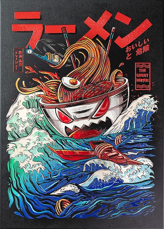 The Great Ramen Wave metal poster - Limited Edition | Displate