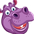 Happy Hippo Cartoon