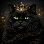 Royal Chubby Black Cat