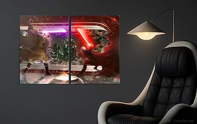 Mace Windu and Palpatine clash in a new diptych
